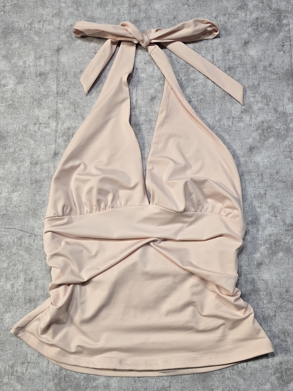 Envie Blush Pink Halter Ruched Top Size L
